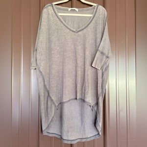 We The Free People Oversized Burnout Brownish Gray Hi Lo Tunic Top